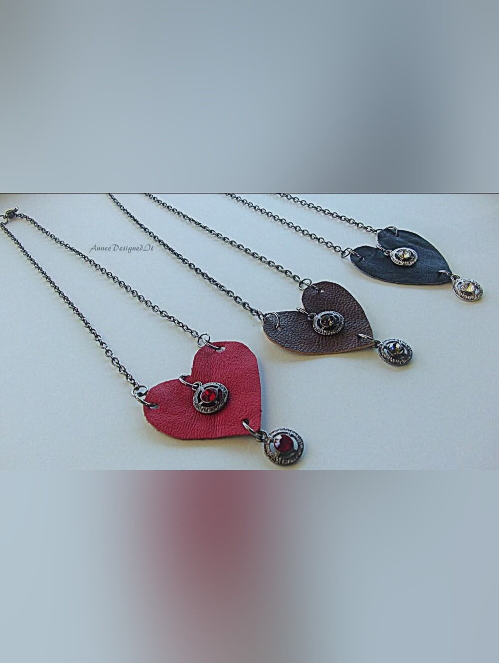 Unique Leather Heart Necklace